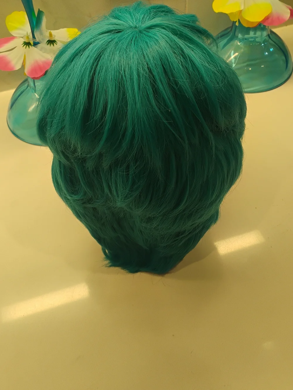 Vibrant Teal Short haircut Wig - Premium Synthetic Hair🍓🩵✨